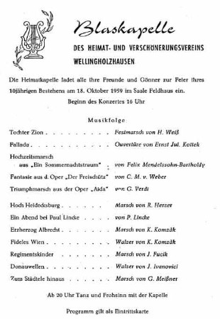Programm zum 10jährigen Jubiläum