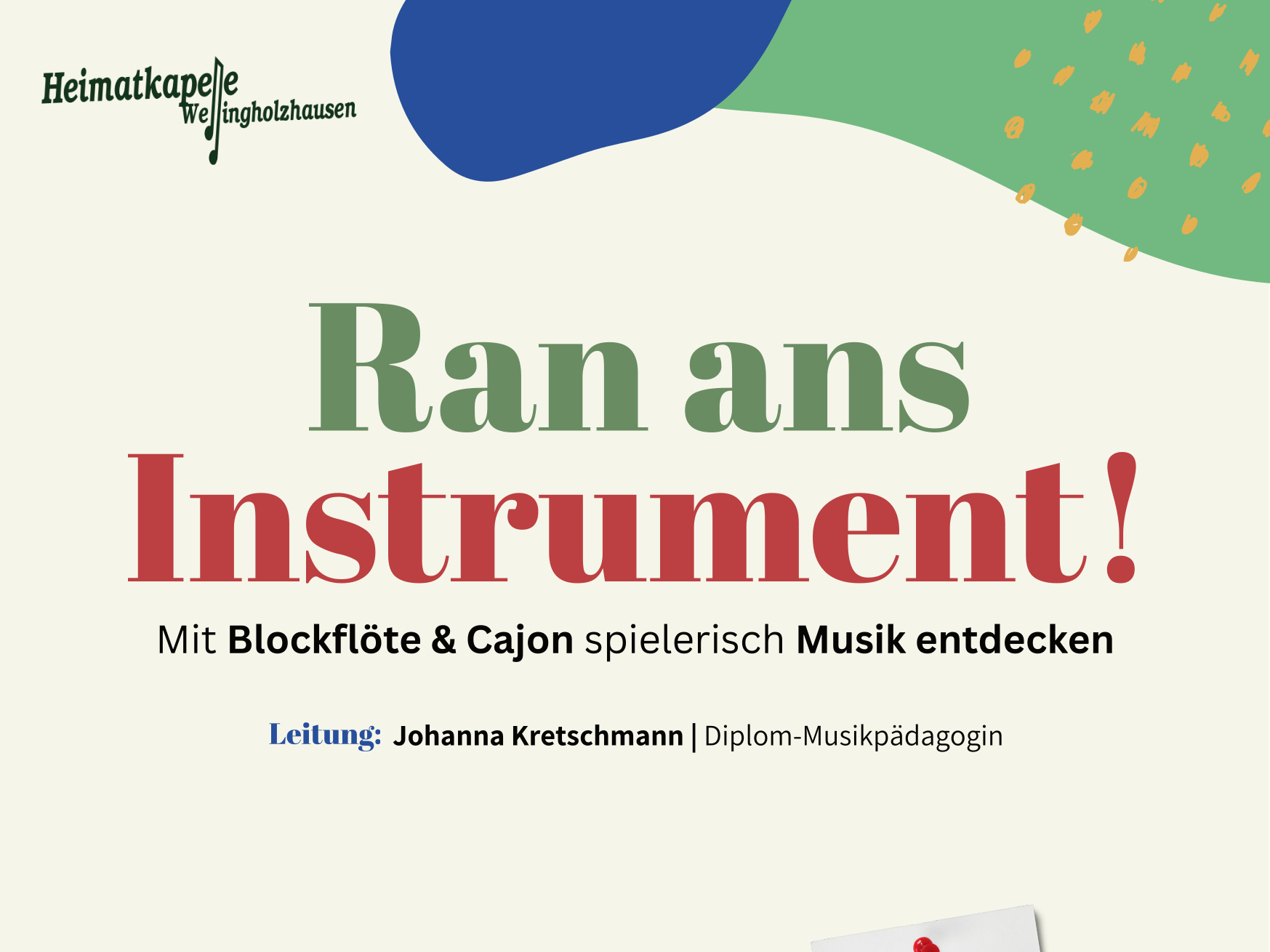 Ran ans Instrument – mit Blockflöte und Cajon spielerisch musikalische Grundlagen erlernen